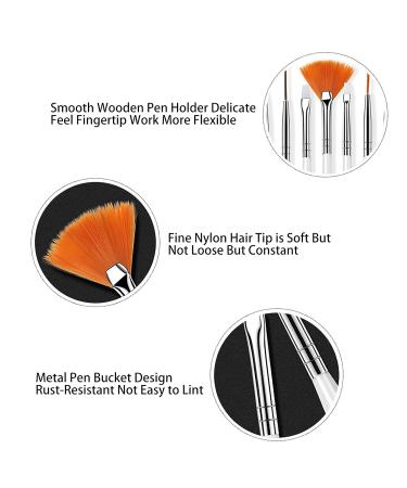 Hanyousheng 15 PCs Nail Brush Set - Gel & Acrylic Nail Art Brushes for Manicure - Ideal for UV Gel & Nail Accessories - White - Buy Online on GoSupps.com