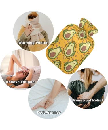 NAANLE Cartoon Avocado Cat Mit & Water Bottle 2L | Large Hot Water Bottle for Bed Hand & Foot Heat Pain Relief & Cold Therapy - Buy Online on GoSupps.com