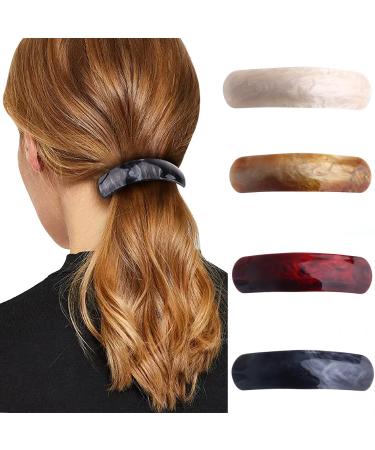 Classic retro hair clips 4 pieces French hair clip automatic hair clip acrylic hair clips exquisite hair clips for fine hair and medium thick hair vintage hair jewelry for women girls