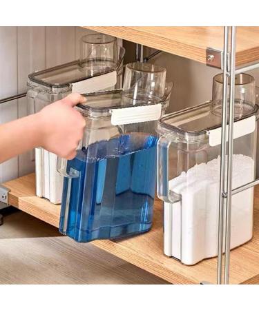 Laundry Detergent Dispenser Plastic Large Capacity Laundry Powder Storage Organizer with Lid Laundry Detergent Holder for Laundry Beads Oatmeal Pet Food - Buy Online on GoSupps.com