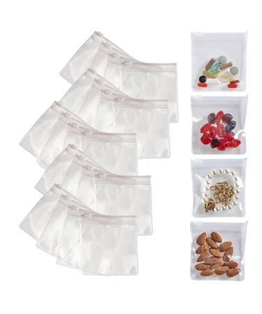 Smooth Trip Pill Bags for Travel Reusable Certified Food Grade Zip Top Pill Pouches for Medicine Vitamins Snacks and Accessories - Larger 3.25 x 3.5" Size 24-pack