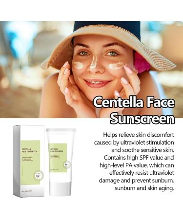 Centella Sunscreen SPF 50+ PA++++ Centella Calming Daily Facial Sun Lotion Korean Centella No White Cast Light-Weight Korean Sunscreen Skincare(60G) - Buy Online on GoSupps.com