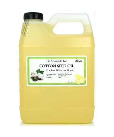 Dr Adorable - 32 oz - Cottonseed Oil - Winterized 100% Pure Natural Organic Cold Pressed