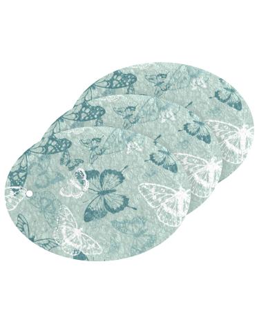 3-Pack Cleaning Kitchen Sponges Oval Watercolor Butterfly Green Kitchen Cellulose Dishwashing Wood Pulp Cotton