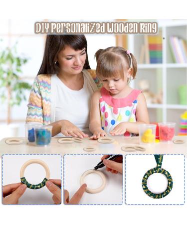 Rosewinec 20-Piece Baby Wooden Rings | Natural Wood Teether & DIY Craft Bracelet for Teething Relief (30/40/50/60/70mm) - Buy Online on GoSupps.com
