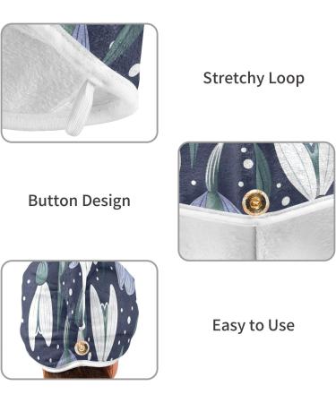 Hand Drawn Spring Snowdrops Hair Towel 2 Pack - Super Absorbent Quick Dry Turbans for Women & Girls - Buy Online on GoSupps.com