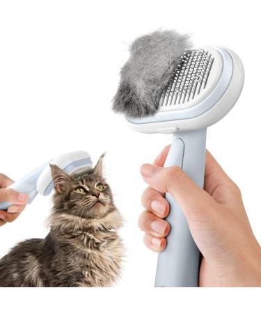 Upgrade Cat Grooming Brush,Self Cleaning Slicker Brushes for Dogs Pet Grooming Brush Tool Cat Comb Gently Removes Loose Undercoat,Pet Massaging Tool Suitable for Pets with Long or Short Hair Blue