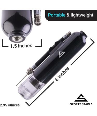 Sports Stable Dual Action Ball Pump with 5 Needles & Adaptor - Black | For Football, Basketball, Soccerball, Volleyball & More - Buy Online on GoSupps.com