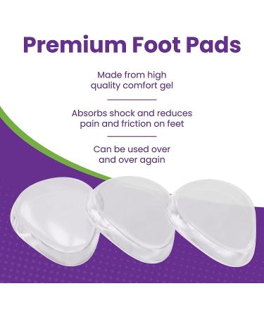 Premium Gel Ball of Foot Cushions - Clear Gel Metatarsal Pads for Foot Pain Relief - 2 Pair Set - 1/8 Inch Thickness - Buy Online on GoSupps.com