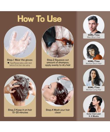 COSMTEK Dark Brown Hair Dye Shampoo | 100% Grey Hair Coverage | Natural Herbal Ingredients | 3-in-1 Color Shampoo for Women - 17.6 OZ - Buy Online on GoSupps.com