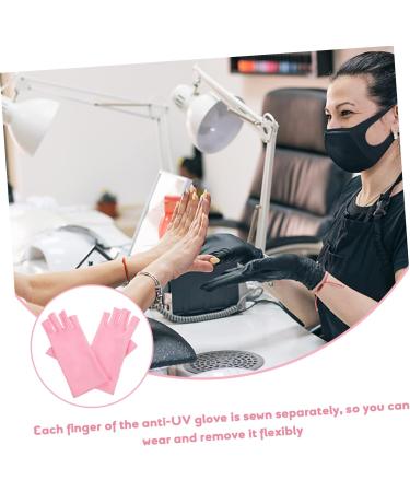 SOESFOUFU 1 Pair Nail Gloves Led Gloves Anti-uv Protective Gloves Anti-uv Gloves for Gel Nail Lamp Gloves for Sun Protection for Women Nail Art Supplies Moisturizing Accessories Pink Spandex - Buy Online on GoSupps.com
