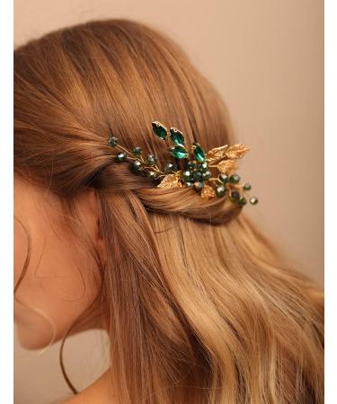 Dazzling Emerald Green Crystal Hair Vine Comb - Wedding Hair Accessory for Women by Deniferymakeup - Buy Online on GoSupps.com