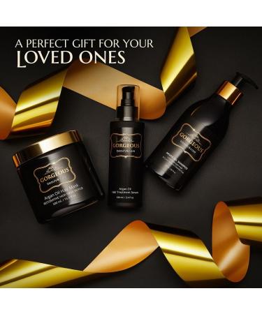 gorgeous 3 Pc Premium Hair Repair Set Argan Oil Shampoo mask Hair Protection oil - Buy Online on GoSupps.com