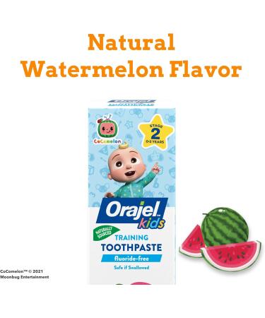 Orajel Kids CoComelon Training Toothpaste Fluoride-Free #1 Pediatrician Recommended Fluoride-Free Toothpaste*, 1.5oz Tube Natural Watermelon Flavor 1.5 Ounce (Pack of 1) - Buy Online on GoSupps.com