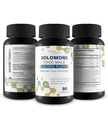 Solomons Tonic - Our Best Mens Blood Flow Supplement - Good Blood Flow Support - Male Blood Flow Capsules - Max Blood Flow Pills - Blood Circulation Supplements for Men - Male Blood Circulation Pills - Buy Online on GoSupps.com