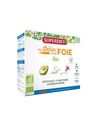 SUPERDIET - MY DETOX TARGETED LIVER ORGANIC Liver Detox Herbal Medicine Made in France 10 ampoules of 15 ml