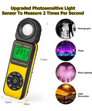 Kethvoz Digital Lux Meter - 0-1400,000 Lux for Photography, LED Grow Light, Aquarium - Foot Candle Lumen Tester - Buy Online on GoSupps.com