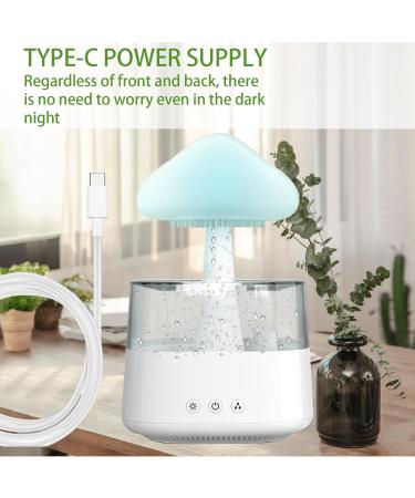 Rain Cloud Night Light & Humidifier - Perfect for Bedroom Living Room & Children's Room | White Rain Cloud Diffuser for Home Office & Yoga - Buy Online on GoSupps.com