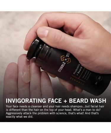 Stubble & Stache Men's Face & Beard Wash | Fragrance-Free Daily Cleanser with Niacinamide Aloe Vera & Green Tea - 3.4 fl oz - Buy Online on GoSupps.com