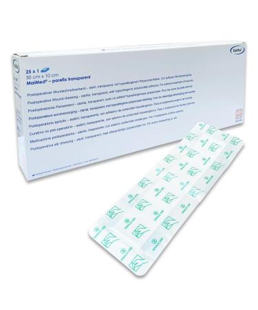 69Care wound paving sterile waterproof 30 x 10 cm - transparent plaster sensitive self -adhesive - wound association for external coverage of injuries - individually packed 25 pieces 30 x10 cm transparent wound pavement sterile