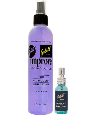 Improve Gabel s Styling Lotion Hair Spray Quick Set 8oz (Purple) 1oz (Blue) 8ozPurple_1ozBlue