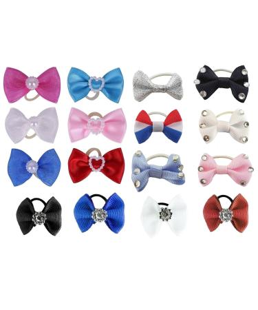 netproshop mane elastics decorated with bows and pearls/crystals color: light blue