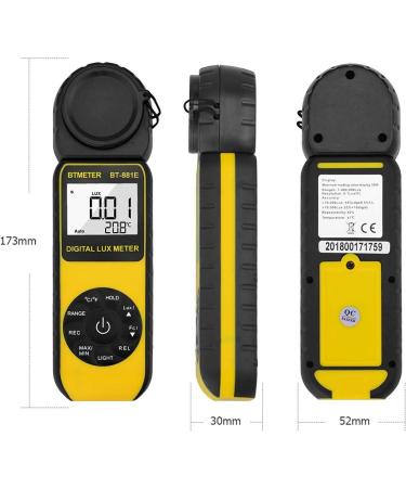 BTMETER BT-881E Digital Light Meter | Measure Lights 0.01300 000 Lux | Foot Candles Par Luxmeter for Plants & Aquariums | Light Tester BT-881E - Buy Online on GoSupps.com