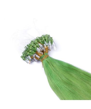 Micro Ring Loop Hair Extensions - Green 60cm 200 Strands 0.5g | 100% Remy Real Hair Easy to Use by Professionals - Buy Online on GoSupps.com