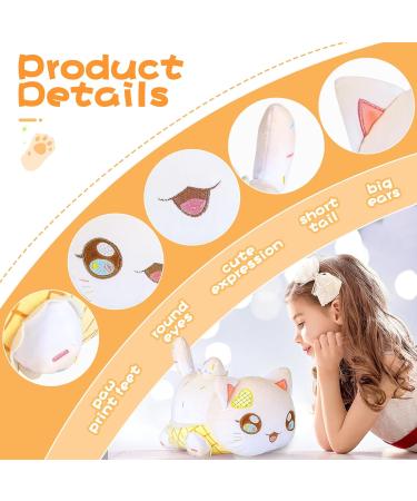 Laibuy Cat Stuffed Animal Toy | Soft Cat Cushion Plush Pillow for Kids | Funny Pussy Plushie Gift | Orange Kitten Stuffed Toy - Buy Online on GoSupps.com