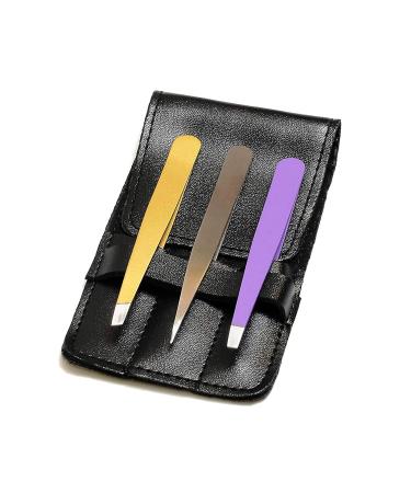 Amaok Premium 3 Tip Tweezers Set with Case - Stainless Steel Slant, Straight & Pointed Tip Tweezer - Buy Online on GoSupps.com