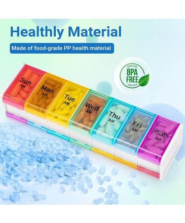 XL Weekly Pill Organizer 2 Times a Day - Jumbo Daily Pill Case with 14 Compartments, White - Buy Online on GoSupps.com