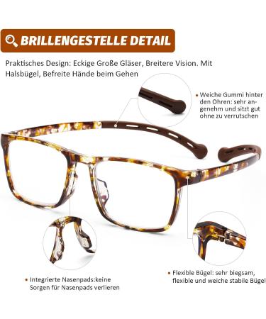 DOOViC Blue Light Filter Reading Glasses - Square Frame Large Lenses Prescription Strength 1.0x - Perfect for Eyestrain Relief - Buy Online on GoSupps.com