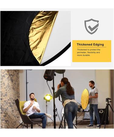 Obeamiu 2 Pack 43 Inch 5-in-1 Collapsible Light Reflector Set with Bag - Ideal for Photo Studio, Photography, and Outdoor Lighting - Buy Online on GoSupps.com