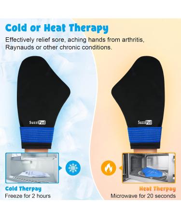 SuzziPad Hand Ice Pack Cold Gloves for Neuropathy & Carpal Tunnel Relief - Microwavable Heated Gloves for Pain Relief - Buy Online on GoSupps.com