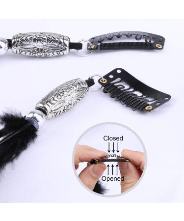 MWOOT Handmade Feather Clip in Hair Extension 6Pcs - Hippie Hair Headwear for Halloween Cosplay - Buy Online on GoSupps.com