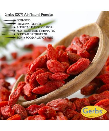 GERBS Dried Goji Berries 2 LBS - Allergy-Free & Sulfur Dioxide-Free | Immune Support & Healthy Skin | Gluten & Peanut Free - Buy Online on GoSupps.com