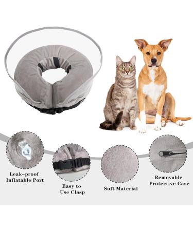 WinMany Adjustable Dog Cat Recovery Cone - Inflatable Protective Collar for Post-Operation Care | Scratch Prevention - Blue (L) - Buy Online on GoSupps.com