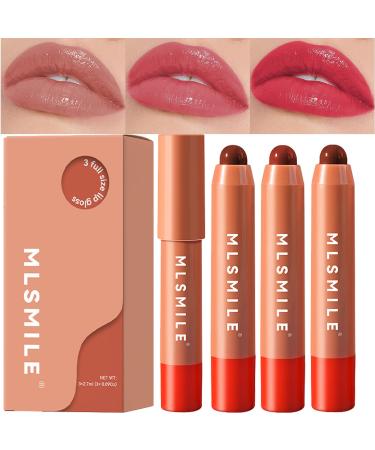 Hydrating Color Lip Balm 3PC Tinted Lip Balm Moisturizing Lipsticks for Women Long Lasting Lip Balms for Lip Skin Care and Lip Treatment Long-Lasting Moisturising Nutritious Cream Set A