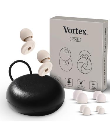 Vortex. Ear Plugs for Sleep Reusable Silicone Hearing Protection Noise Reduction for Sleeping 8 Ear Tips in XS/S/M/L 33db Noise Cancelling for Snoring Flights Concerts and Noise Sensitivity Cream