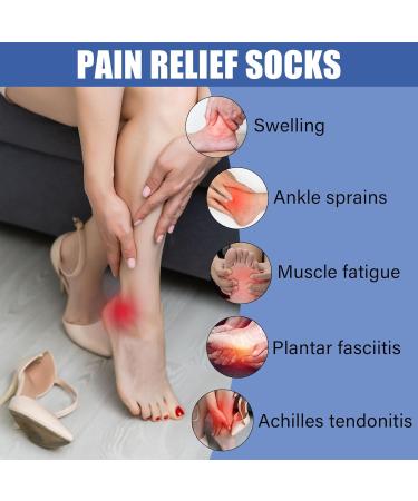 Plantar Fasciitis Support Socks - Ankle Brace Compression for Pain Relief - 4 Pairs Black XXL - Buy Online on GoSupps.com