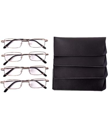 Filtral Reading Glasses Set 4-Pack | Dioptrin +1.0 to +3.5 | Stylish Metal Bronze | Perfect Visual Aid for Men - Buy Online on GoSupps.com