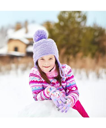 Children's Waterproof Winter Ski Gloves | Plush Lined Anti-Slip Unicorn Gloves for Boys & Girls 2-9 Years Old | Pink 5-7 Years - Buy Online on GoSupps.com