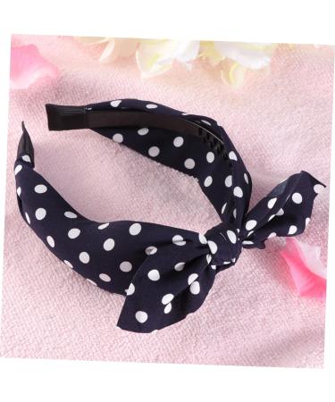minkissy Bowknot Hair Band Women Hair Hoop Women Headband Polka Dot Headband Blue Miss Black and White Stripes Head Hair Accessories - Buy Online on GoSupps.com