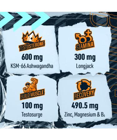 Blue Star Nutraceuticals STATUS - Testosterone Booster for Men - w/KSM 66 Ashwagandha - Invigorate Stamina Muscle Growth & Energy | Natural Test Booster Support - 90 Veggie Capsules - Buy Online on GoSupps.com