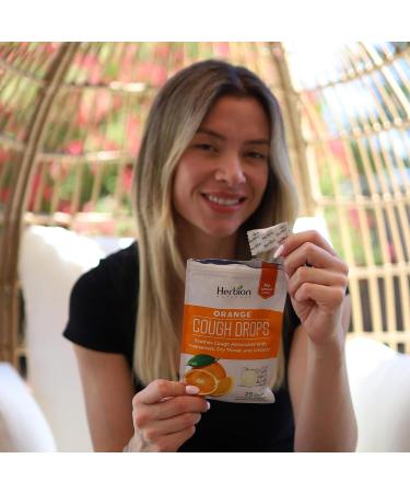 HERBION Naturals Cough Drops with Orange Flavor Dietary Supplement Soothes Cough for Adults and Children Over 6 Years 125 Lozenges Pack of 5 - Buy Online on GoSupps.com