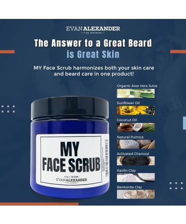 Evan Alexander Grooming Face Scrub - Exfoliating All-Natural Men s Scrub with Pumice & Clay for Skin Irritation - 4 oz - Buy Online on GoSupps.com