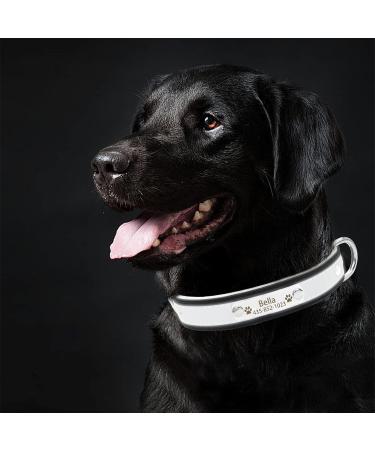 Senristar Personalized Reflective Dog Collar & Leash Set | Custom Engraved Warm Food Tape for Dogs & Cats | Black Size L (2.5cm Width 34-45cm Neck) - Buy Online on GoSupps.com