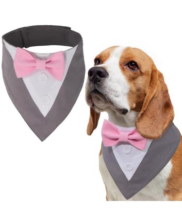 LieDEDD Neckuch dog gray fly dog pet dog hill triangle neck towel dog smoking bandana adjustable dog costume formal dog wedding outfit for birthday party m m gray