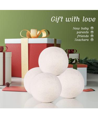 Organic Wool Dryer Balls 4 Pack XL - 100% New Zealand Wool Fabric Softener - Reusable & Baby Safe - Shortens Drying Time, Reduces Wrinkles - 1000 Loads - White - Buy Online on GoSupps.com
