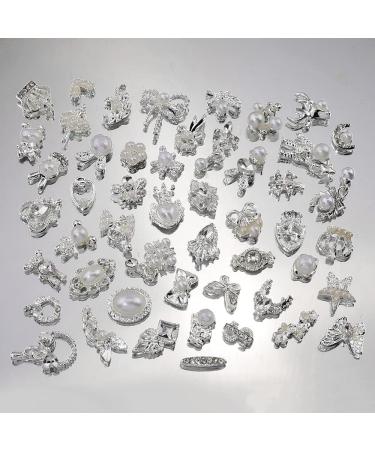 50pcs 3D Silver Nail Charms - Luxury Butterfly Nail Art Alloy Jewels for Stunning Manicures - Buy Online on GoSupps.com